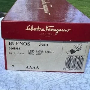 Salvatore Ferragamo Red Logo on Cream Fabric s-l400.jpg main image 4